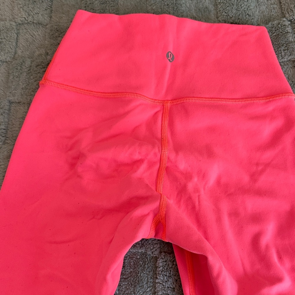 Lululemon Wunder Under Pant Leggings Grapefruit Reversible Pink/Gray - Picture 15 of 16